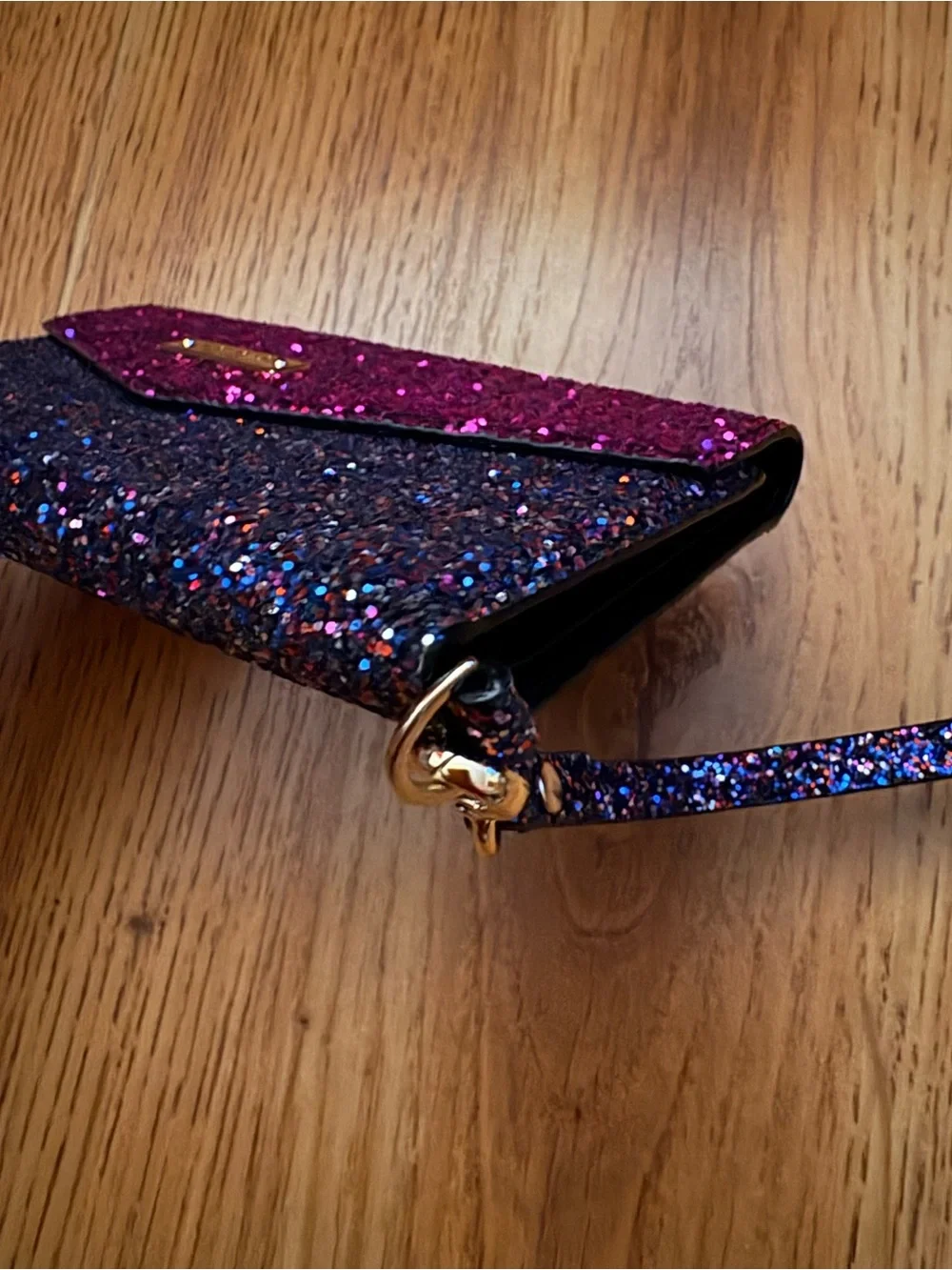 Kate Spade Fuchsia Pink Glitter Phone Wristlet Wallet